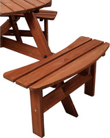 Wooden Picnic Table,Outdoor Wooden Dining Rectangle Table w/Umbrella Hole,for Patio,Garden,Backyard - Photo 7