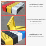 Outdoor Bench, Metal Garden Bench, Park Bench, Weatherproof Bench with Metal Frame, for Gardens - Photo 4