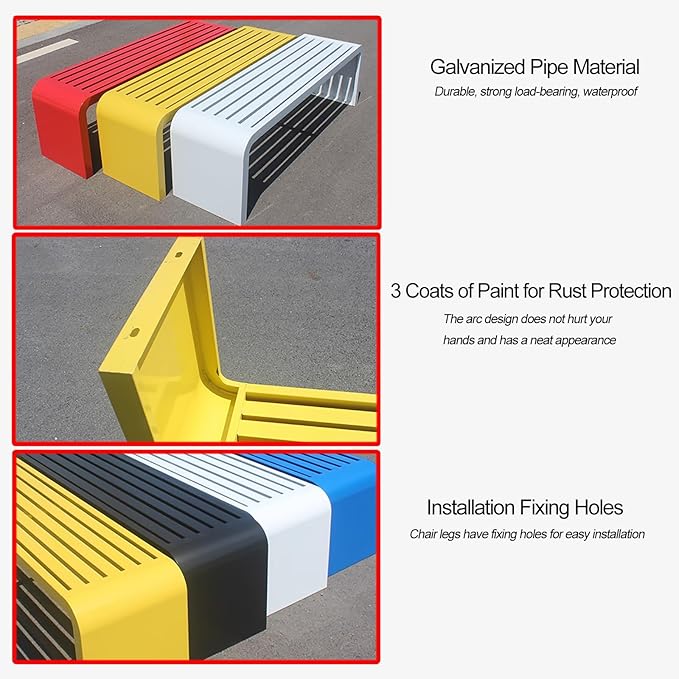 Outdoor Bench, Metal Garden Bench, Park Bench, Weatherproof Bench with Metal Frame, for Gardens, Balconies and Terraces (Color : C, Size : 120cm)