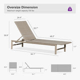 PURPLE LEAF Patio Chaise Lounge Rattan Chair Set of 2 Outdoor Pool Adjustable Recliner Wicker Chairs for Outside Woven - Photo 2