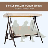 Outsunny 3-Seat Patio Swing Chair, Outdoor Porch Swing Glider with Adjustable Canopy, Removable Cushion - Photo 6