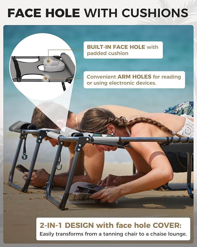 KingCamp Tanning Chair with Face Hole - Photo 3