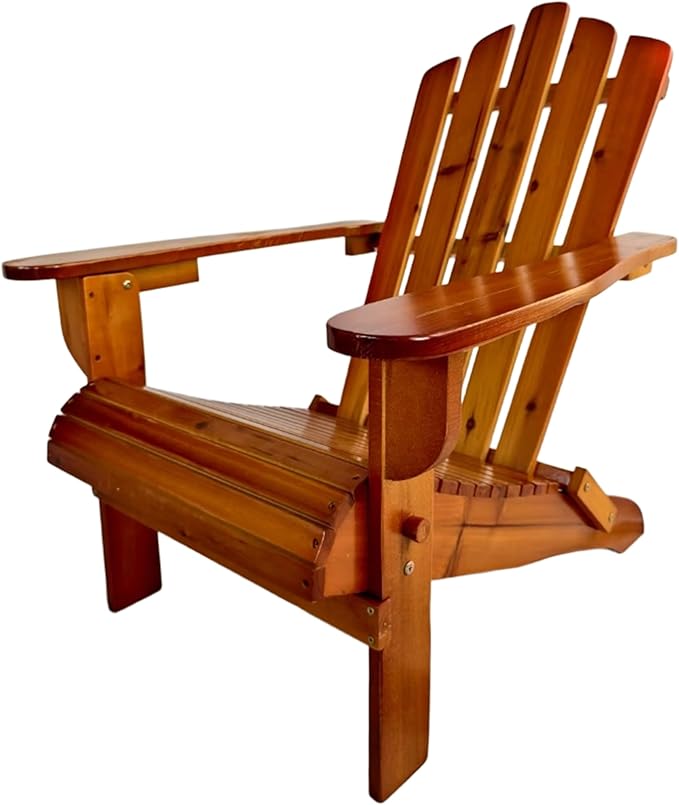 Outdoor or Indoor Wood Adirondack Chair, Foldable, Oak