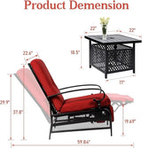 SUNCROWN Outdoor Recliner Chairs Patio Adjustable Relaxing Chair Outdoor Metal Furniture Chair with Thick Cushion and - Photo 7