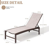 Chaise Lounge Chair, Set of 6 Outdoor Recliner Lounge Chair Sun Loungers - Photo 3
