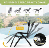 Zero Lounge Chair Supports 440 Lbs, Indoor/Outdoor Adjustable Folding Recliner with 33 Inch Seat - Photo 4