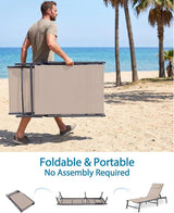 Foldable Chaise Lounge Chair with Cup Holder - Photo 7