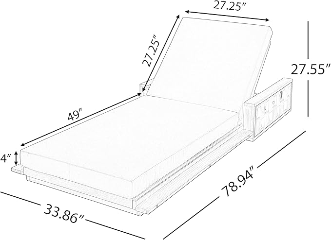 Merax Outdoor Chaise Lounge with 4-Position Adjustable Backrest - Photo 2