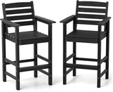 Tangkula Patio Adirondack Chairs Set of 2, HDPE Bar Height Chair with Wide Armrests & Footrest - Photo 1
