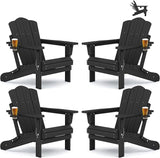 KINGYES Adjustable Folding Adirondack Chair Set of 4, 3-Position Reclining Adirondack Chairs with Cup Holder - Photo 1