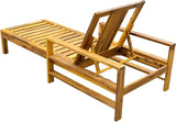 Polibi Acacia Wood Outdoor Lounge Chair with 3-Position Adjustable Backrest - Photo 5