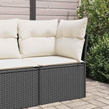 Modular Outdoor Garden Sofa with Removable Zippered Cover in Black and Cream White - Photo 1
