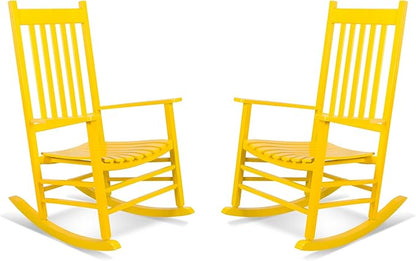 Shine Company Vermont Porch Rockers – Lemon (Set of 2)