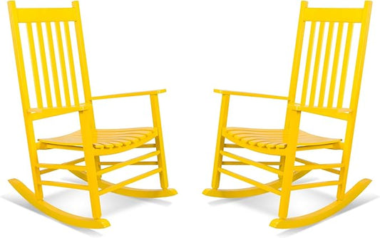 Shine Company Vermont Porch Rockers – Lemon (Set of 2)