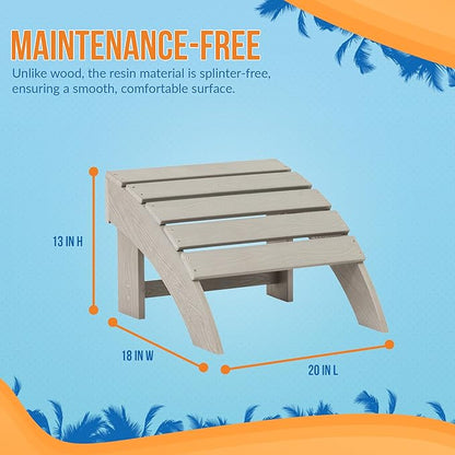 Blue Wave Ez-Care Tek-Wood™ Adirondack Ottoman - Slate Grey