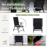 PHI VILLA Patio Folding Chairs Set of 4, Portable Outdoor Dining Chairs with Adjustable Backrest for Outside, Garden - Photo 3