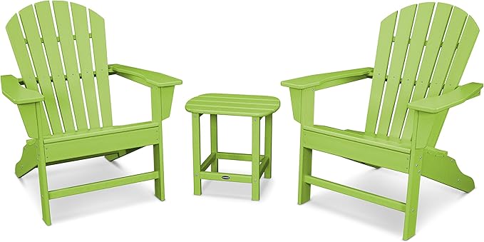 POLYWOOD South Beach 3-Piece Adirondack Chair Set with Side Table