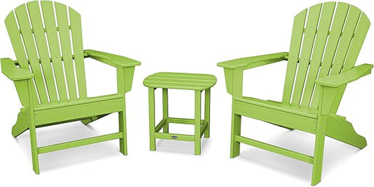 POLYWOOD South Beach 3-Piece Adirondack Chair Set with Side Table
