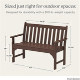 POLYWOOD GNB48MA Vineyard 48" Bench, Mahogany - Photo 4