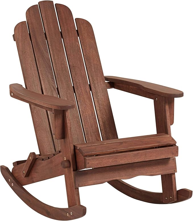 Teal Island Designs Chandler Dark Natural Adirondack Rocking Chair