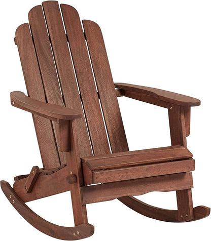 Teal Island Designs Chandler Dark Natural Adirondack Rocking Chair