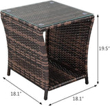 HomVent Patio Wicker Rattan Side Table - Photo 3