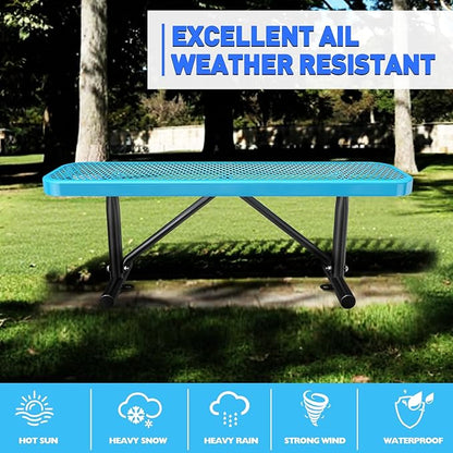 Ceridwen Park Benches for Weatherproof Commercial Outdoor Bench,Metal Frame Park Bench with Expanded Metal Mesh for Garden Bench,Rectangular Outdoor Benches for Outside Garden Lawn Yard Porch
