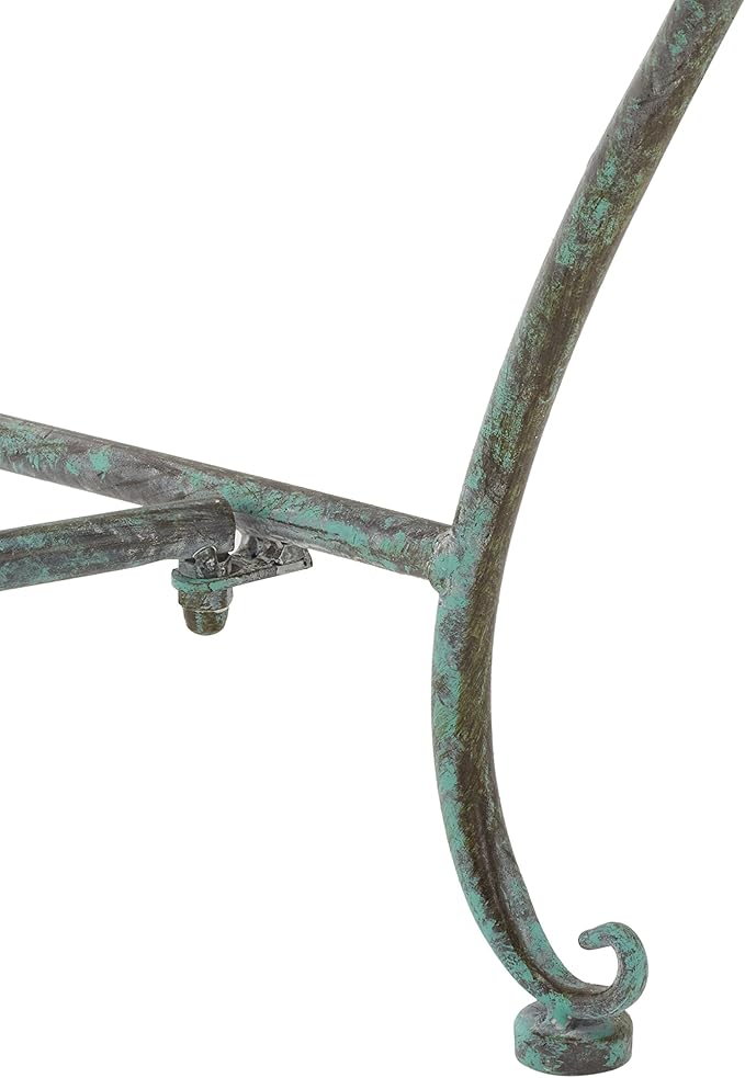 SAFAVIEH Outdoor Collection Abner Victorian Antique Dark Green Wrought Iron 46-inch Wide Garden Bench