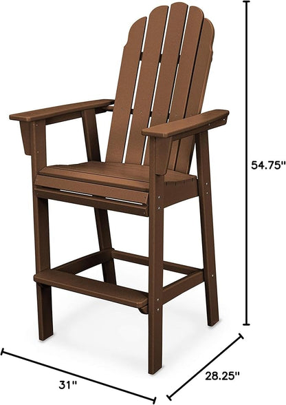 POLYWOOD® Vineyard Curveback Adirondack Bar Chair in Teak
