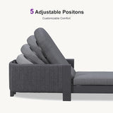 PURPLE LEAF 3-Piece Outdoor Chaise Lounge Set with Market Umbrella Adjustable Sunbathing Daybed for Pool - Photo 5