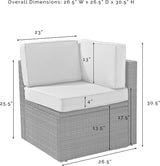 Crosley Furniture Palm Harbor Corner Outdoor Sectional Chair, Wicker Patio Chairs for Porch, Deck, Backyard - Photo 3