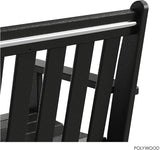 POLYWOOD GNB48BL Vineyard 48" Bench, Black - Photo 7