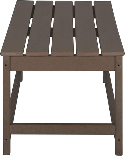 WO Home Furniture Adirondack Chairs Table Set of 3 PCS Outdoor Folding Chairs Coffee Table Weather/UV Resistant for Lawn, Garden, Bon Fire, Balcony (Dark Brown)