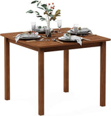 Furinno FG18006 Tioman Hardwood Patio Furniture Square Table with Umbrella Hole, Natural, 35.4"D x 35.4"W x 29.2"H - Photo 1