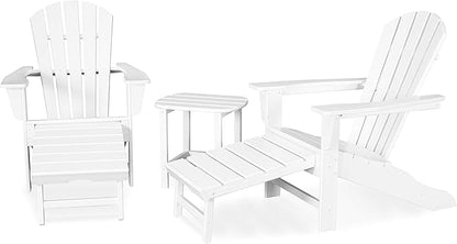 POLYWOOD Palm Coast Ultimate Adirondack Chair 3-Piece Set with Hideaway Ottoman