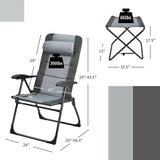 Giantex Set of 2 Patio Dining Chairs with Footstools, Folding Recliner Chairs with 7-Position Adjustable Backrest - Photo 3