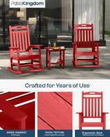 Classic Outdoor Rocking Chair Set with Side Table & 11FT Cantilever Umbrella, 4-Piece HDPE Rocking Lawn Chairs - Photo 3