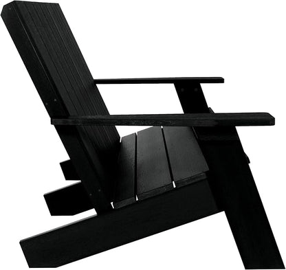 highwood Italica Modern Outdoor Adirondack Loveseat, Black