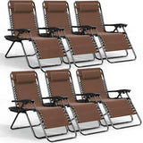 Nestl Zero Gravity Chairs Set of 6 - Brown - Photo 1