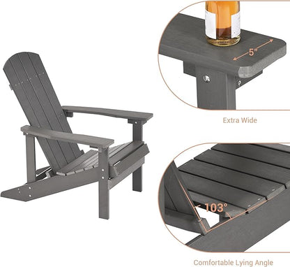 Adirondack Chairs, Plastic Adirondack Chairs Set of 2, All-Weather Resistant, Widely Used in Outdoor, Fire Pit, Deck, Outside, Garden