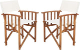 SAFAVIEH Outdoor Laguna Natural and Beige Director Chair (Set of 2) - Photo 1