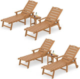 LUE BONA Chaise Lounge Chair with Table, 6-Piece, HDPS Chaise Lounger, 5 Positions Adjustable Lounge Chairs - Photo 1