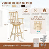 HOMEDIARY Solid Wood Swivel Adirondack Bar Chairs Set of 2 - Photo 2