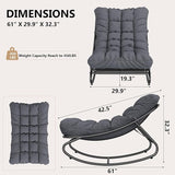GarveeLife Outdoor Rocking Chair, Outdoor Lounge Chairs with Thick Waterproof Cushion - Photo 2