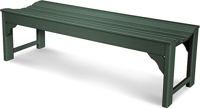 POLYWOOD Traditional Garden 60-Inch Backless Bench, Green