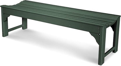 POLYWOOD Traditional Garden 60-Inch Backless Bench, Green