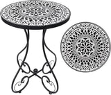 VCUTEKA Outdoor Side Table Mosaic Patio Table Accent Tables Mosaic Tile Top Metal Frame Small End Tables Porch Beach - Photo 1