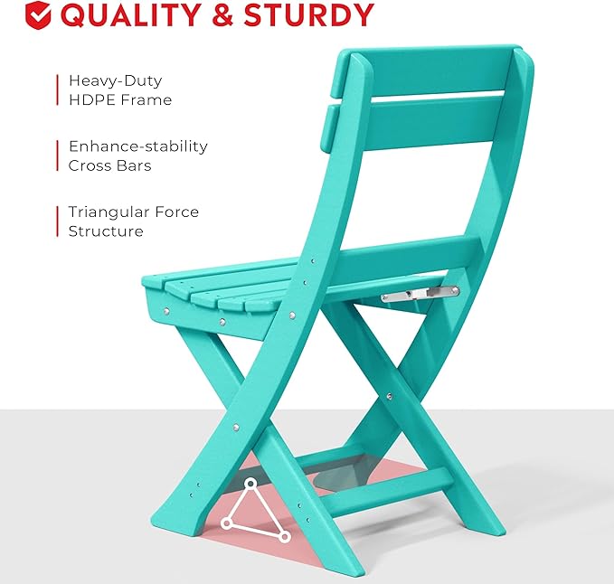 Costaelm Outdoor Patio Modern Folding Dining Chair - Photo 5