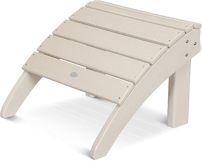 POLYWOOD SHO22SA Seashell Adirondack Chair Ottoman, Sand