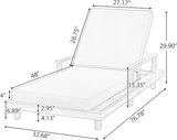 Merax Acacia Wood Outdoor Chaise Lounge Chair Set of 2 - Photo 2